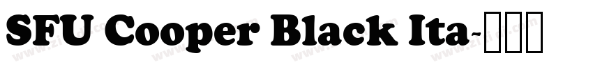 SFU Cooper Black Ita字体转换